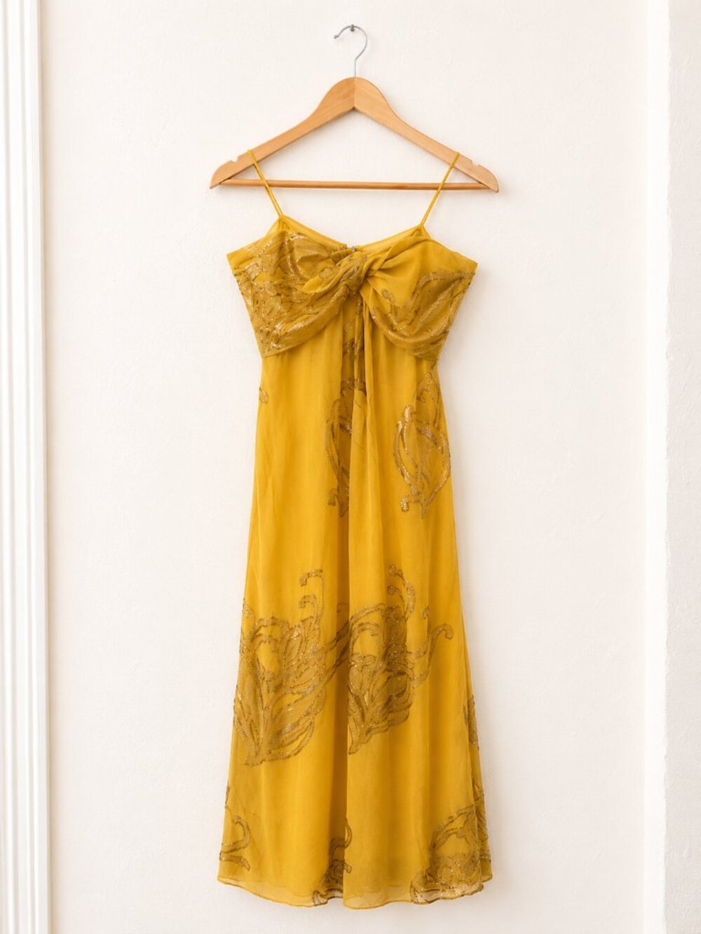 Mustard Strapless long Dress